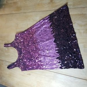 Express Ombre Sequin Mini Dress, size XS, purple, party, cocktail, homecoming